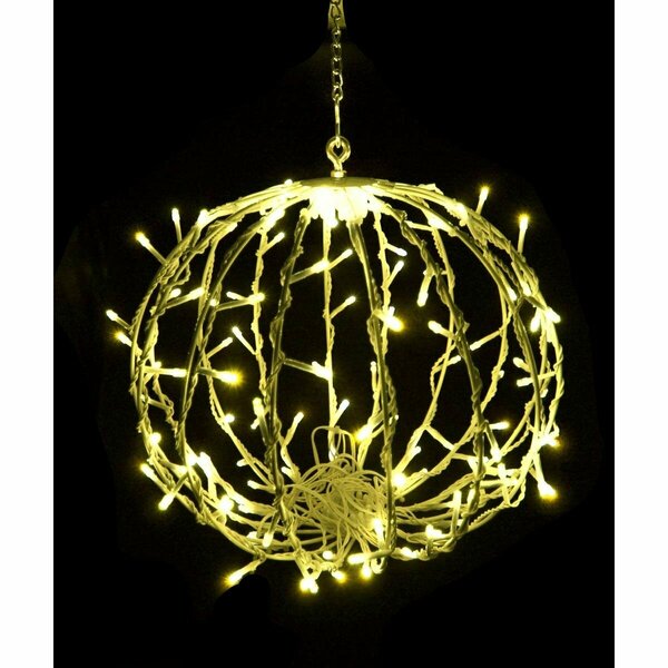 Queens Of Christmas 12 in. LED Sphere Lights, Yellow - 120 Count S-120SPH-YE-12